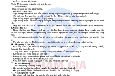 Nội quy công ty Phạm Gia