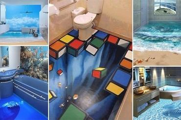 Tạo điểm nhấn độc đáo với gạch lát nền nhà tắm 3D hiện đại