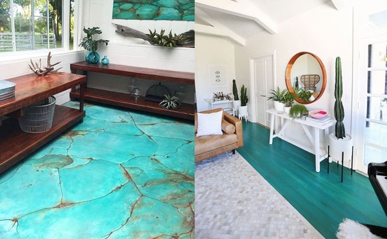 Bật mí bí quyết sử dụng gạch lát nền màu xanh ngọc trong trang trí nội thất