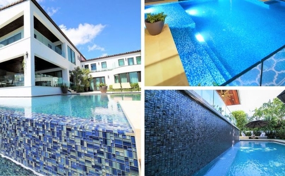 Sáng tạo không gian bể bơi với gạch mosaic ốp lát độc đáo và đa dạng