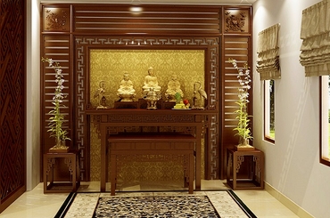 Mẫu gạch ốp tường phòng thờ: Kết hợp sắc màu và ý nghĩa tâm linh
