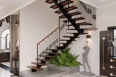 Cầu Thang Xương Cá: Hòa Quyện Nghệ Thuật và Kiến Trúc Hiện Đại