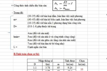 Nguyên tắc chọn kích thước tiết diện bê tông cốt thép