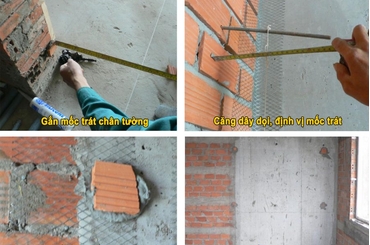 Quy trình ghép mốc và đắp mốc trước khi trát tường ra sao