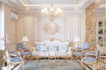 Những Mẫu Phòng Khách Nội Thất Tân Cổ Điển Đẹp Nhất Năm 2024