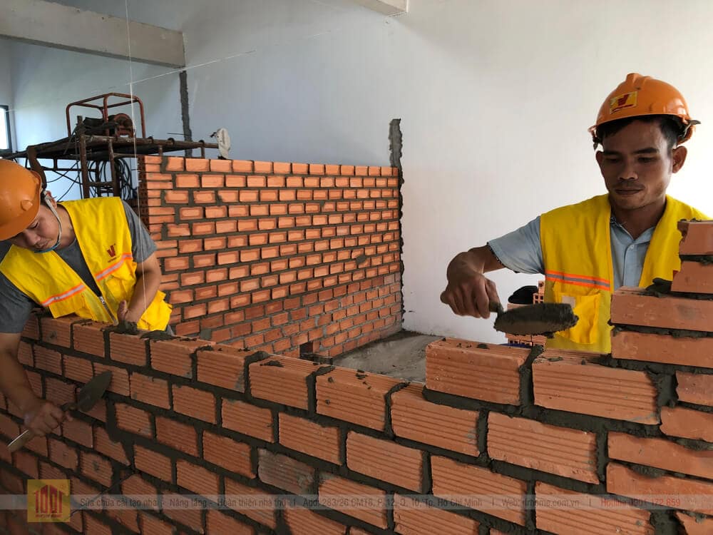 giá nhân công xây tường