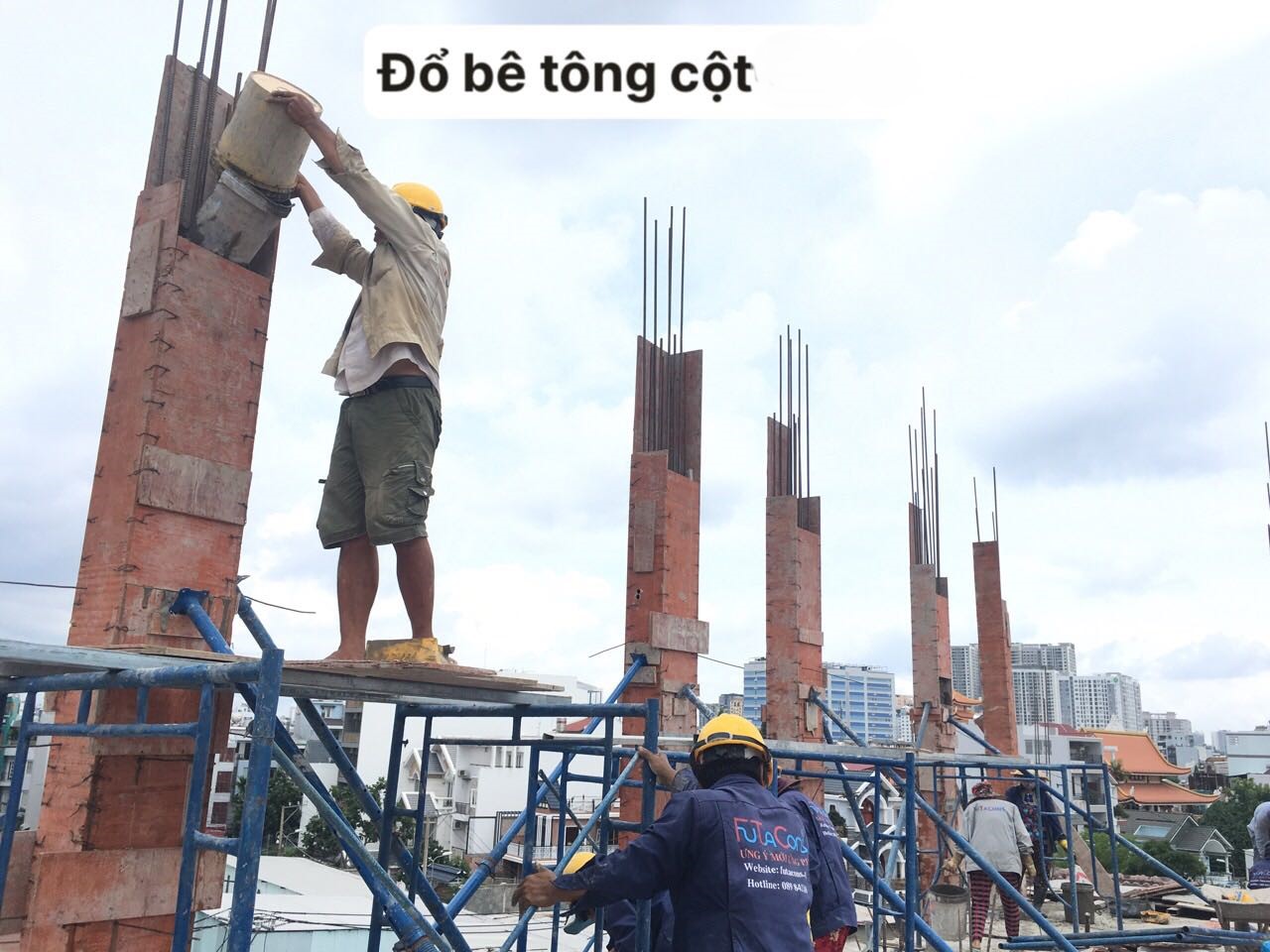 quy trình đổ bê tông cột