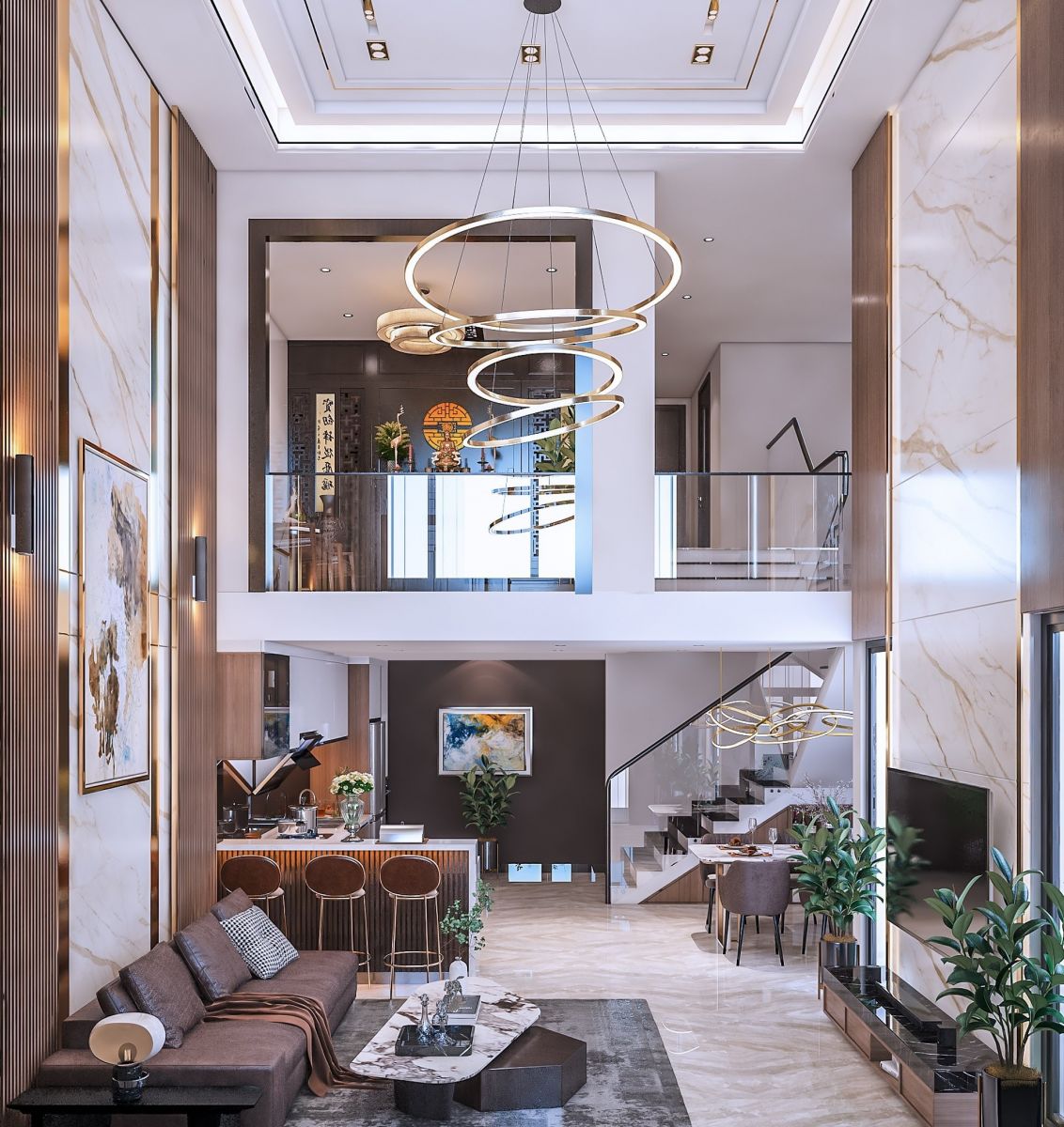 chi phí xây nhà gác lửng 3 phòng ngủ