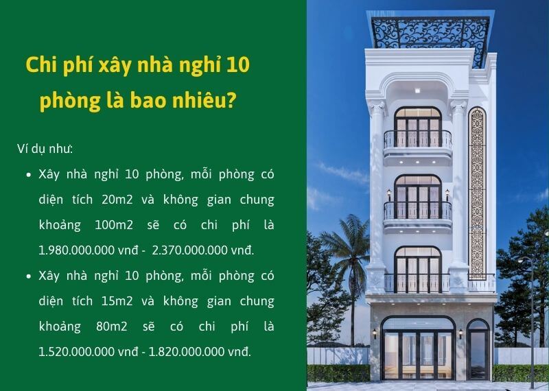 chi phí xây nhà nghỉ 10 phòng