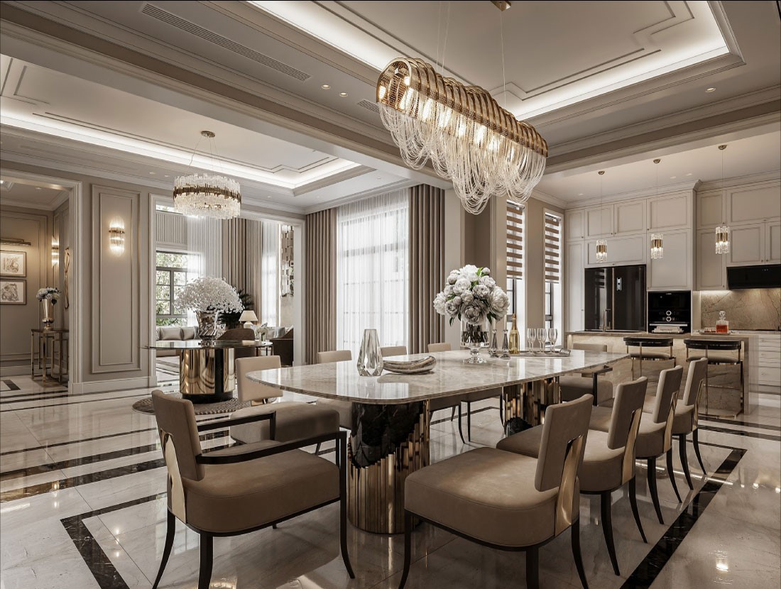 thiết kế nội thất tân cổ điển