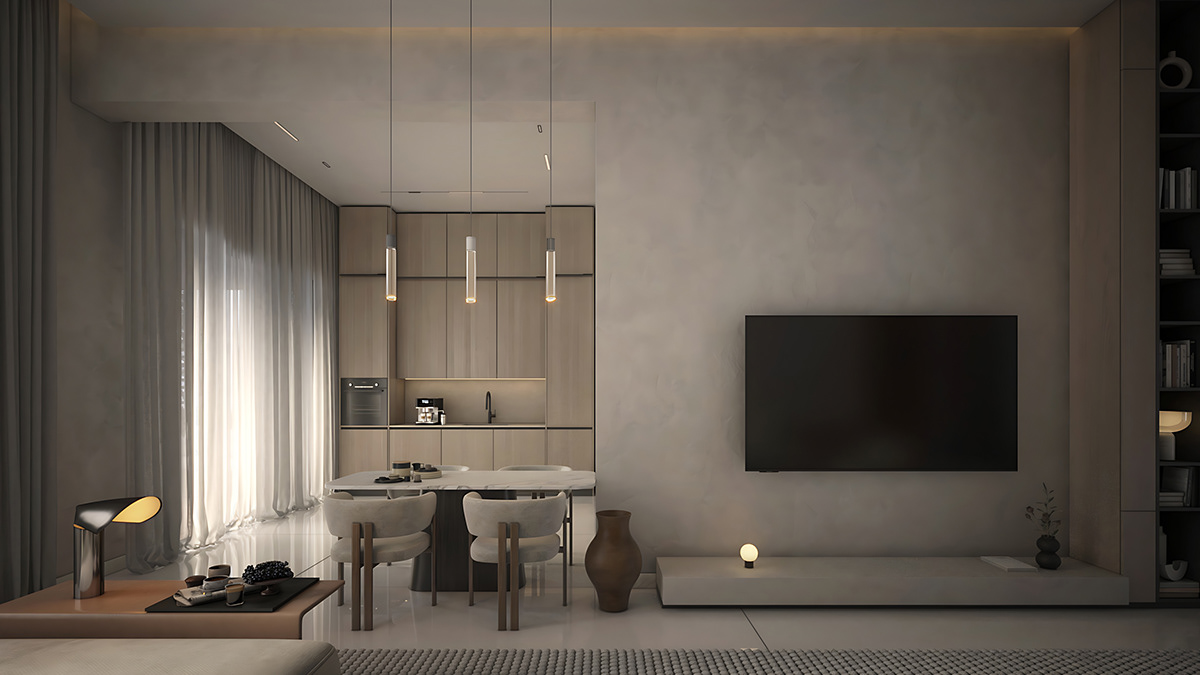 thiết kế nội thất tối giản