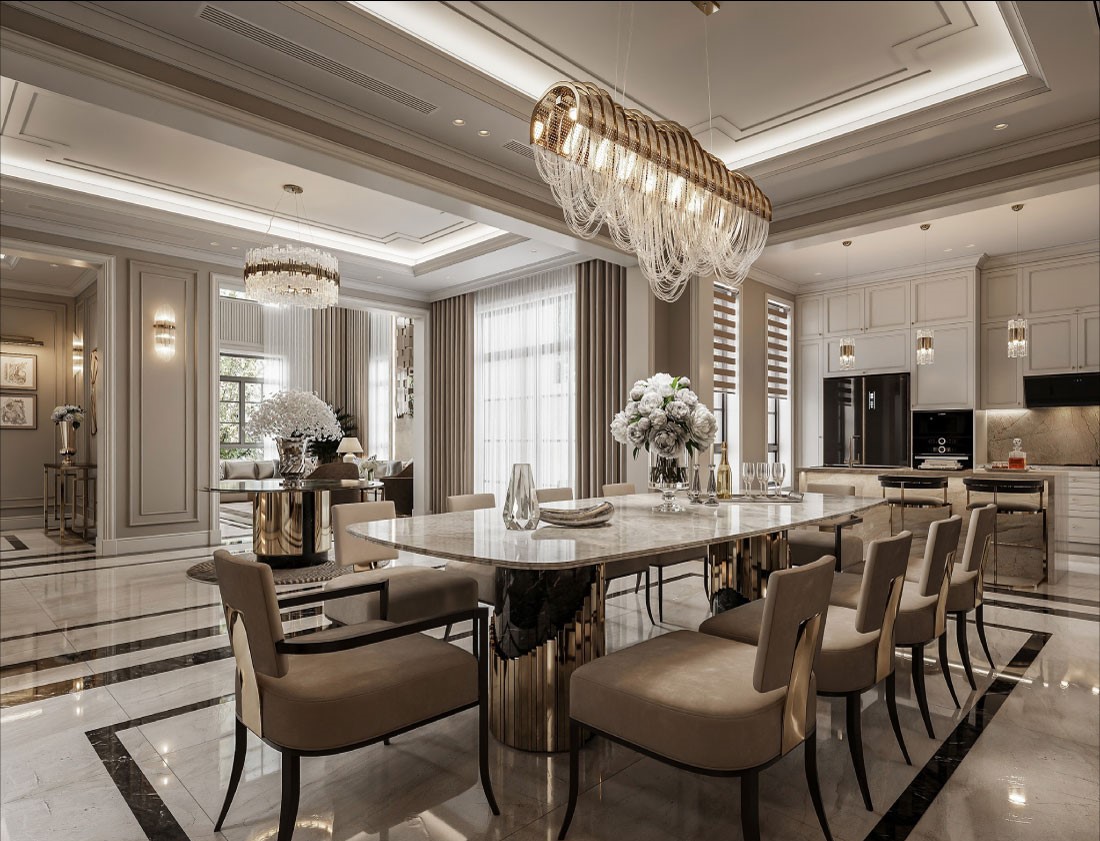 thiết kế nội thất tân cổ điển