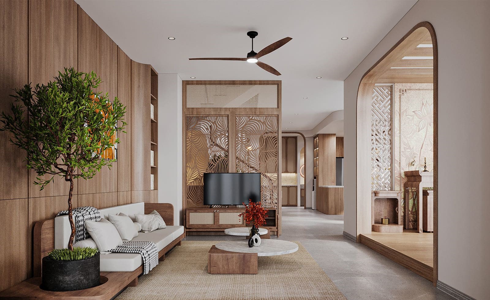 thiết kế nội thất japandi