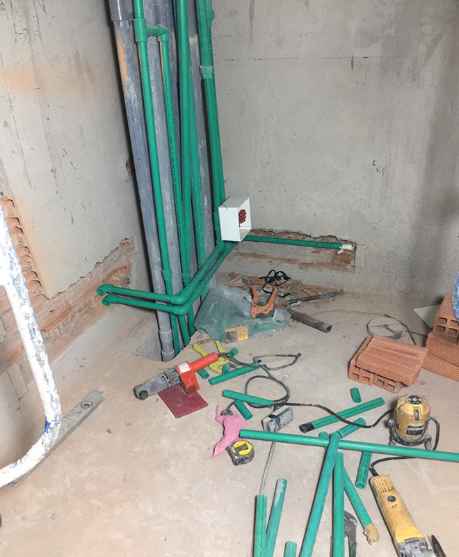 thi công điện nước âm tường