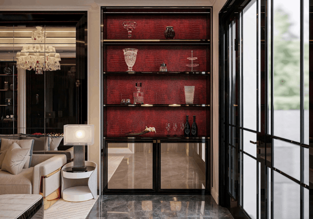 thiết kế tủ rượu biệt thự vin global gate cổ loa