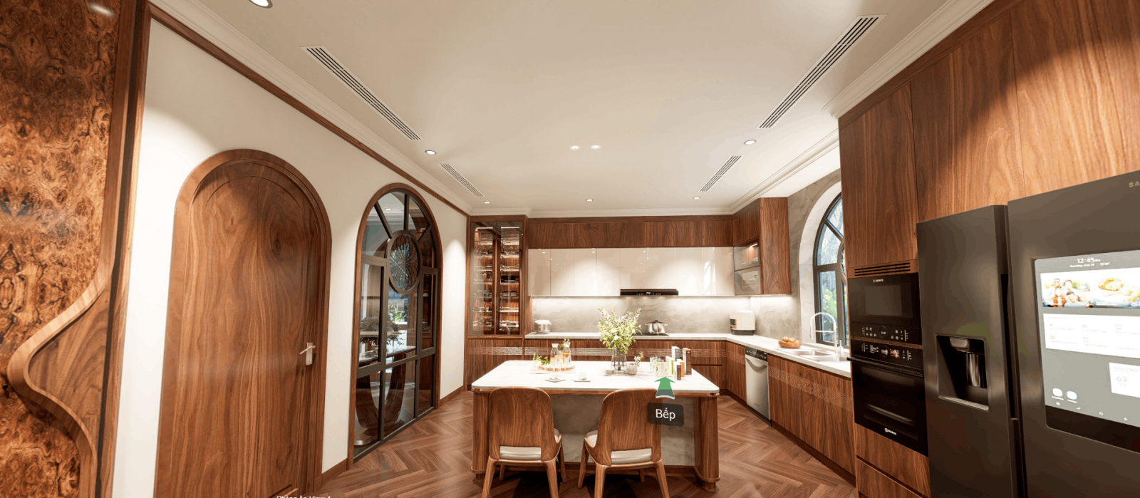 bếp thi công biệt thự vin global gate cổ loa