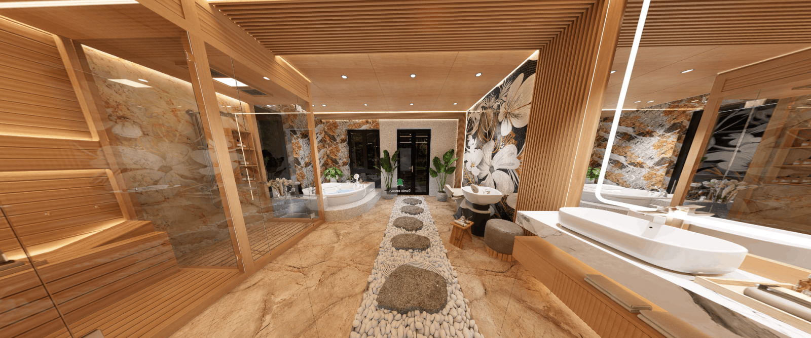 sauna thi công biệt thự vin global gate cổ loa